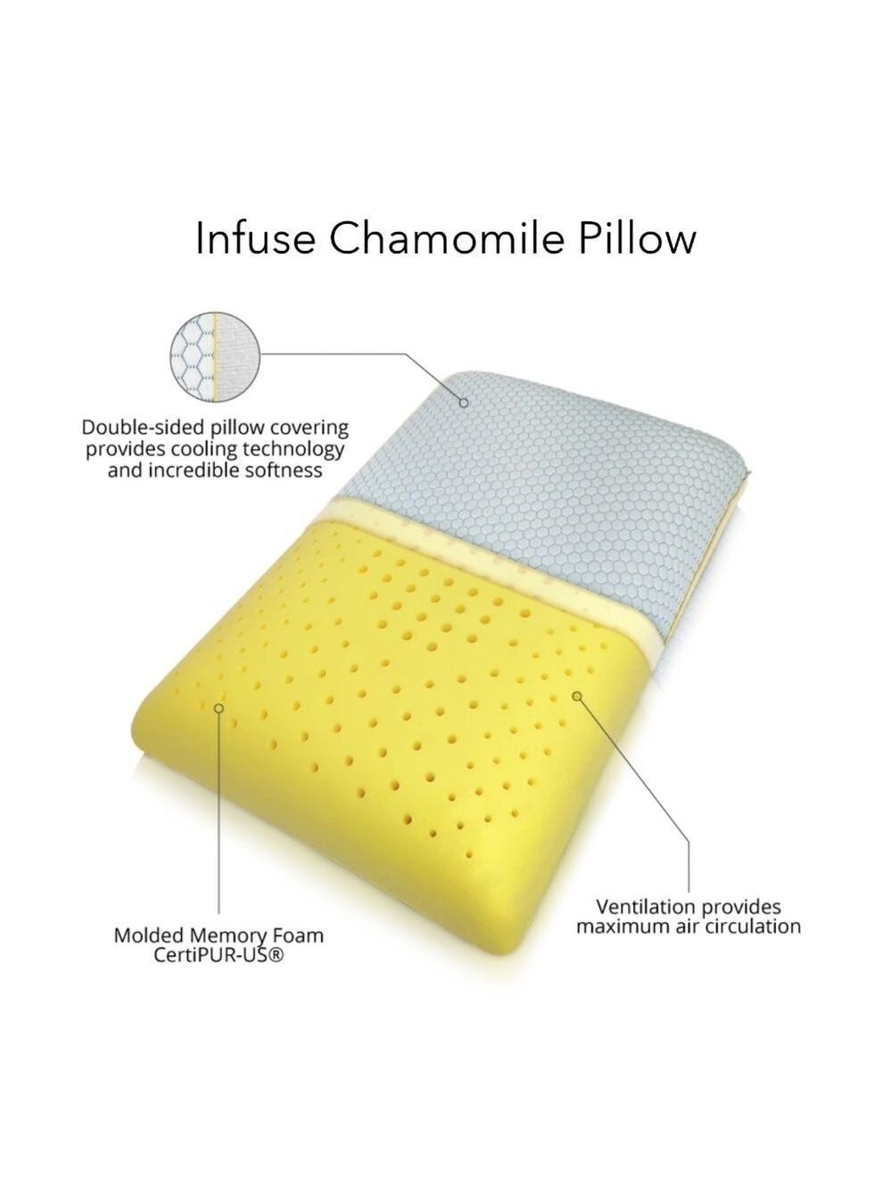 Memory Foam Pillow INFUSE Chamomile Infused